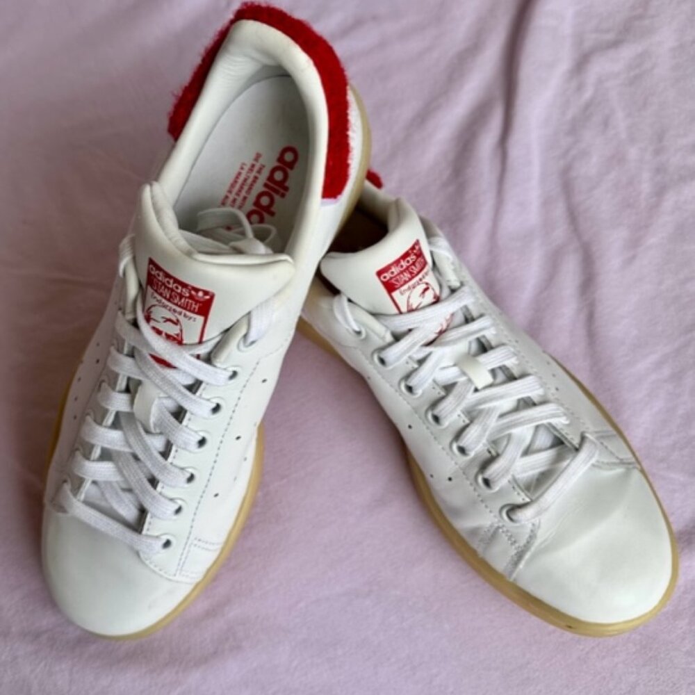 Stan Smith ADIDAS M 7.5 WHITE/RED Y2K vintage NWOT